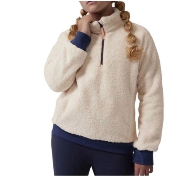Athlete Girl So Snug Sherpa Cream 1/2 Zip Fleece Pullover Sweater Girls XXL - Picture 1 of 7